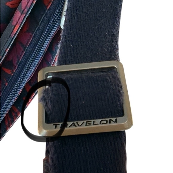 Travelon Anti Theft RFID Floral Cotton Crossbody Mini Bag W Small Flashlight - Picture 6 of 17